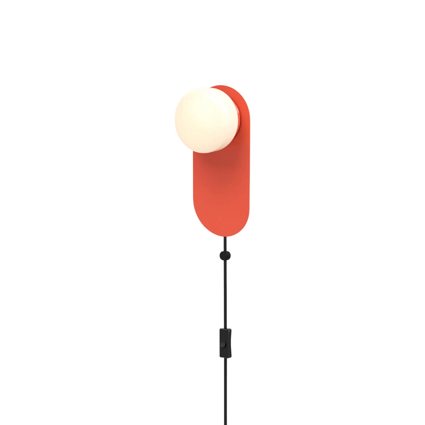 Pastille LED Plug-in Bath Wall Light in Vermilion (Droplet).