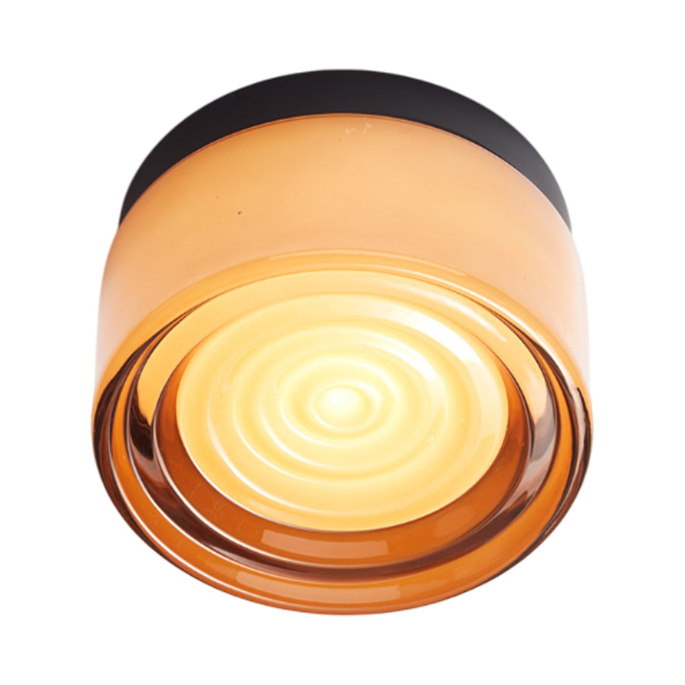 Ripple LED Flush Mount Ceiling Light in Copper Exterior/Black Anodized.