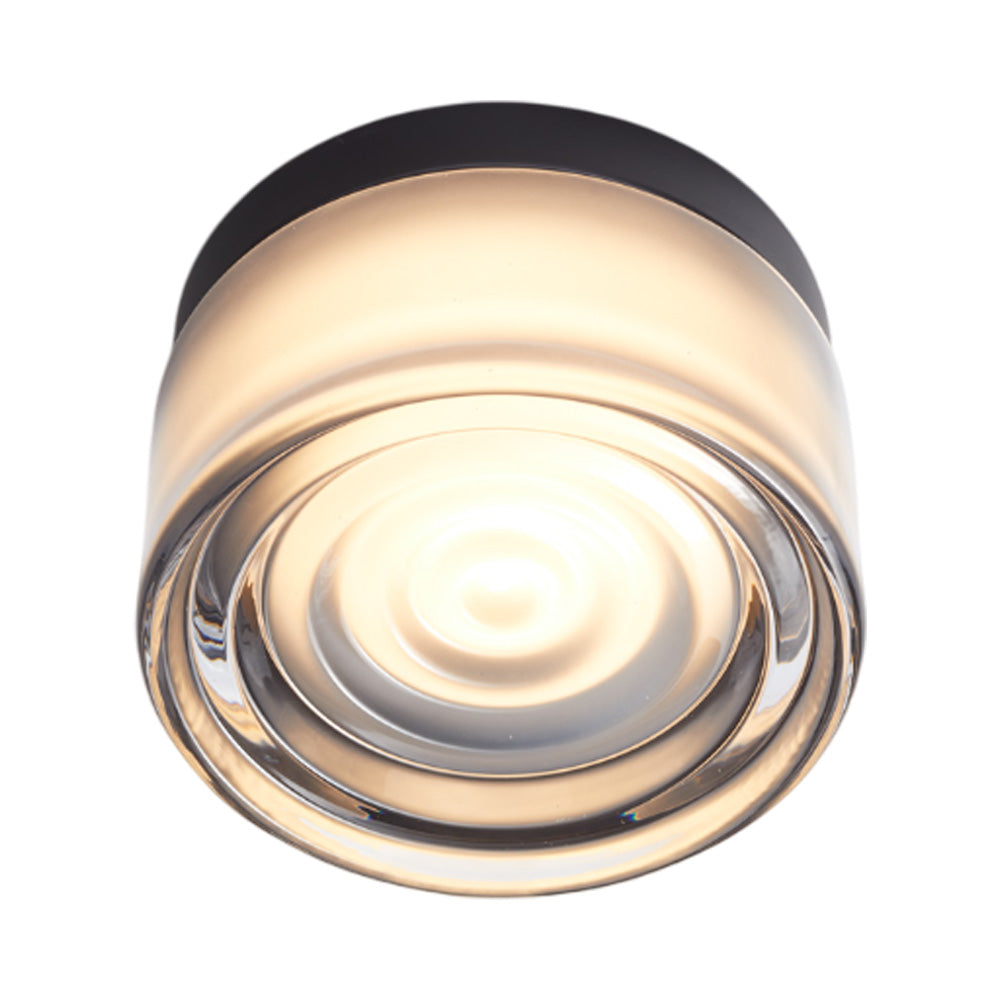 Ripple LED Flush Mount Ceiling Light in Smoked/Black Anodized.