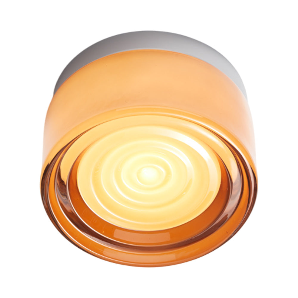Ripple LED Flush Mount Ceiling Light in Copper Exterior/Natural Anodized.