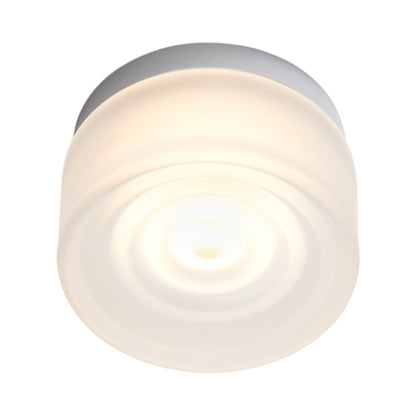 Ripple LED Flush Mount Ceiling Light in Frosted/Natural Anodized.