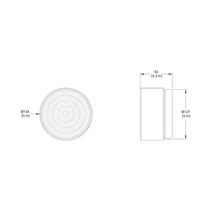 Ripple LED Flush Mount Ceiling Light - line drawing.