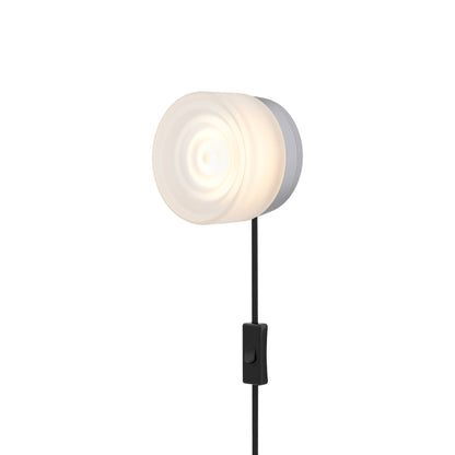 Ripple LED Plug-in Wall Light in Frosted/Natural Anodized.