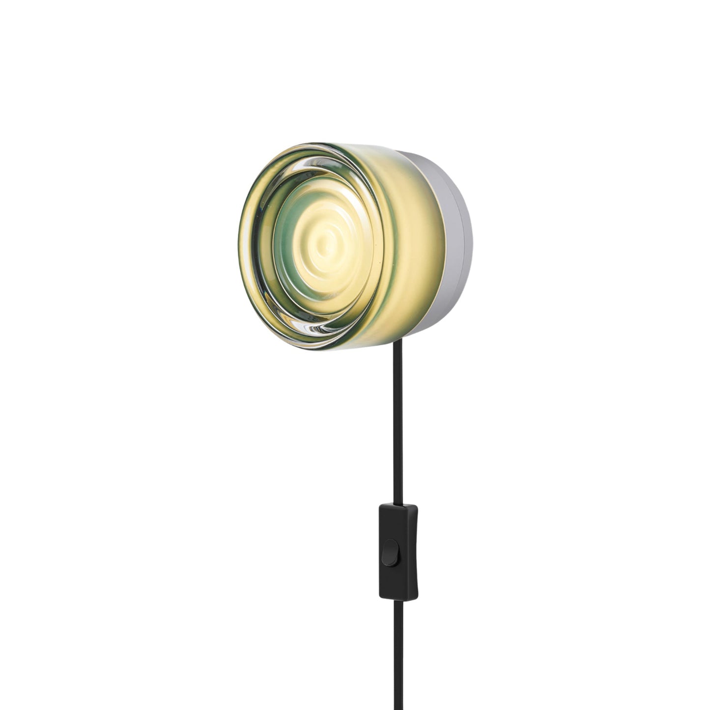 Ripple LED Plug-in Wall Light in Jade/Natural Anodized.