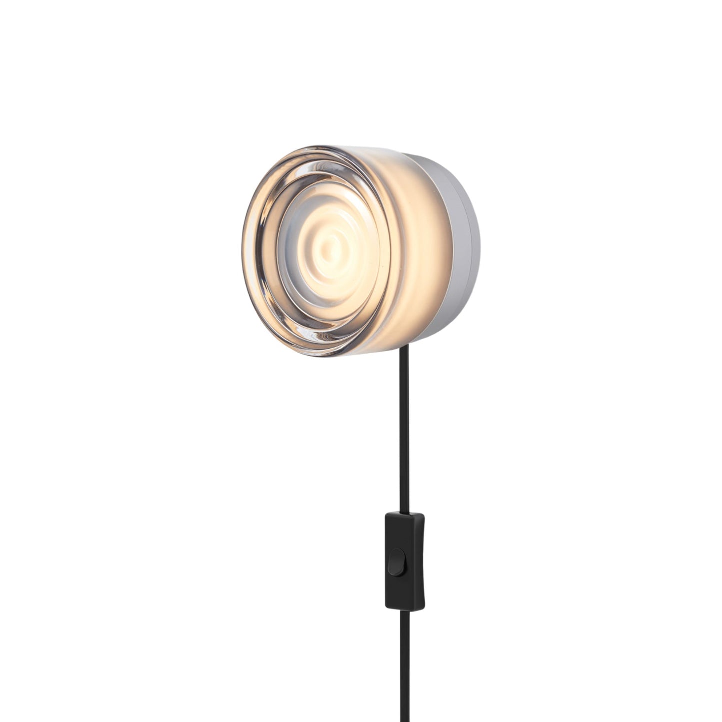 Ripple LED Plug-in Wall Light in Smoked/Natural Anodized.