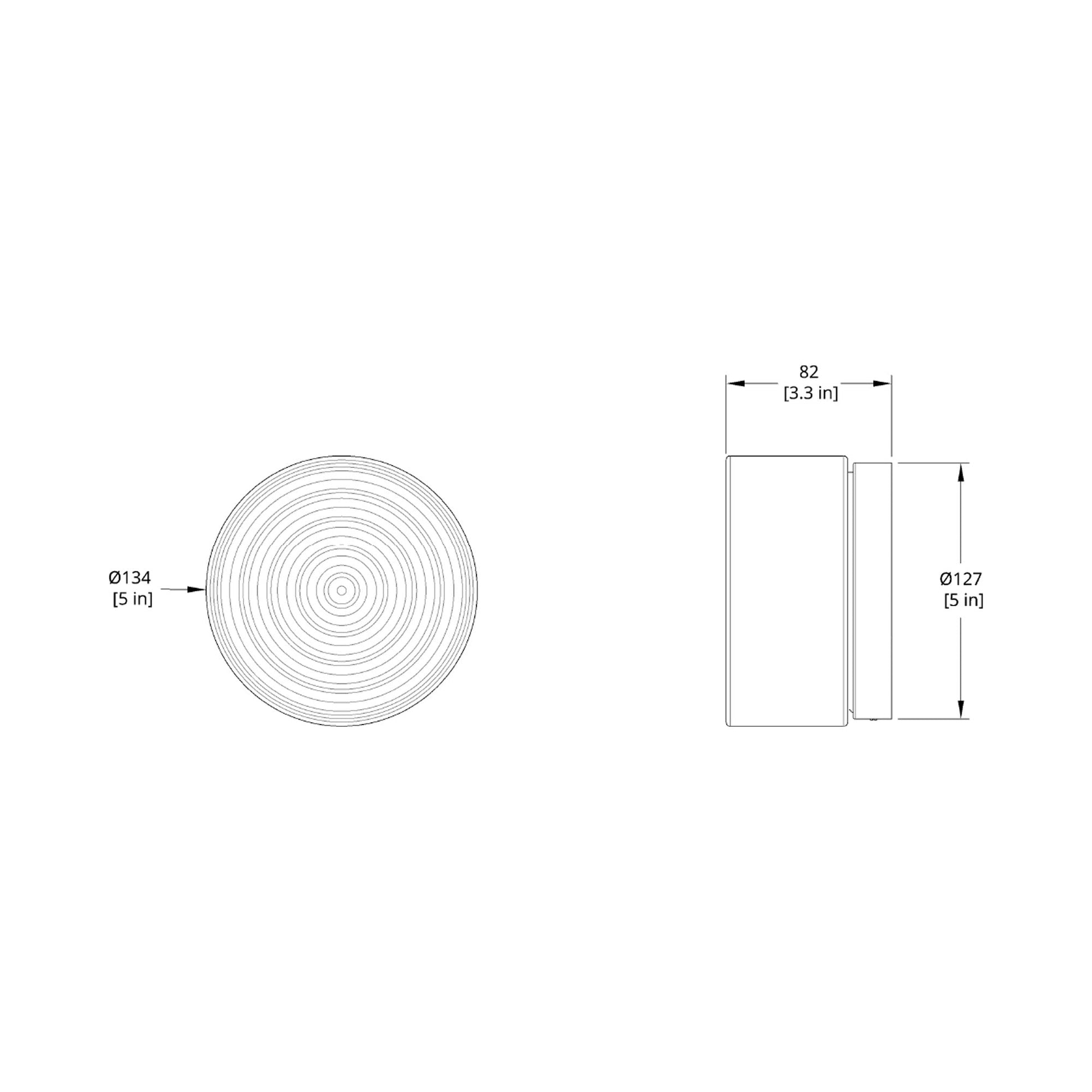 Ripple LED Wall Light - line drawing.