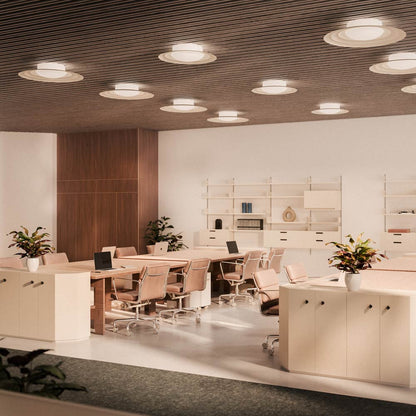 Tidal LED Flush Mount Ceiling Light in office.