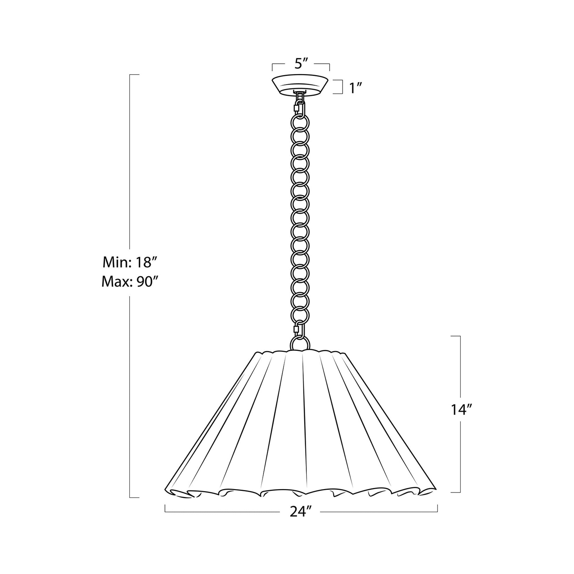 Allison Pendant Light - line drawing.