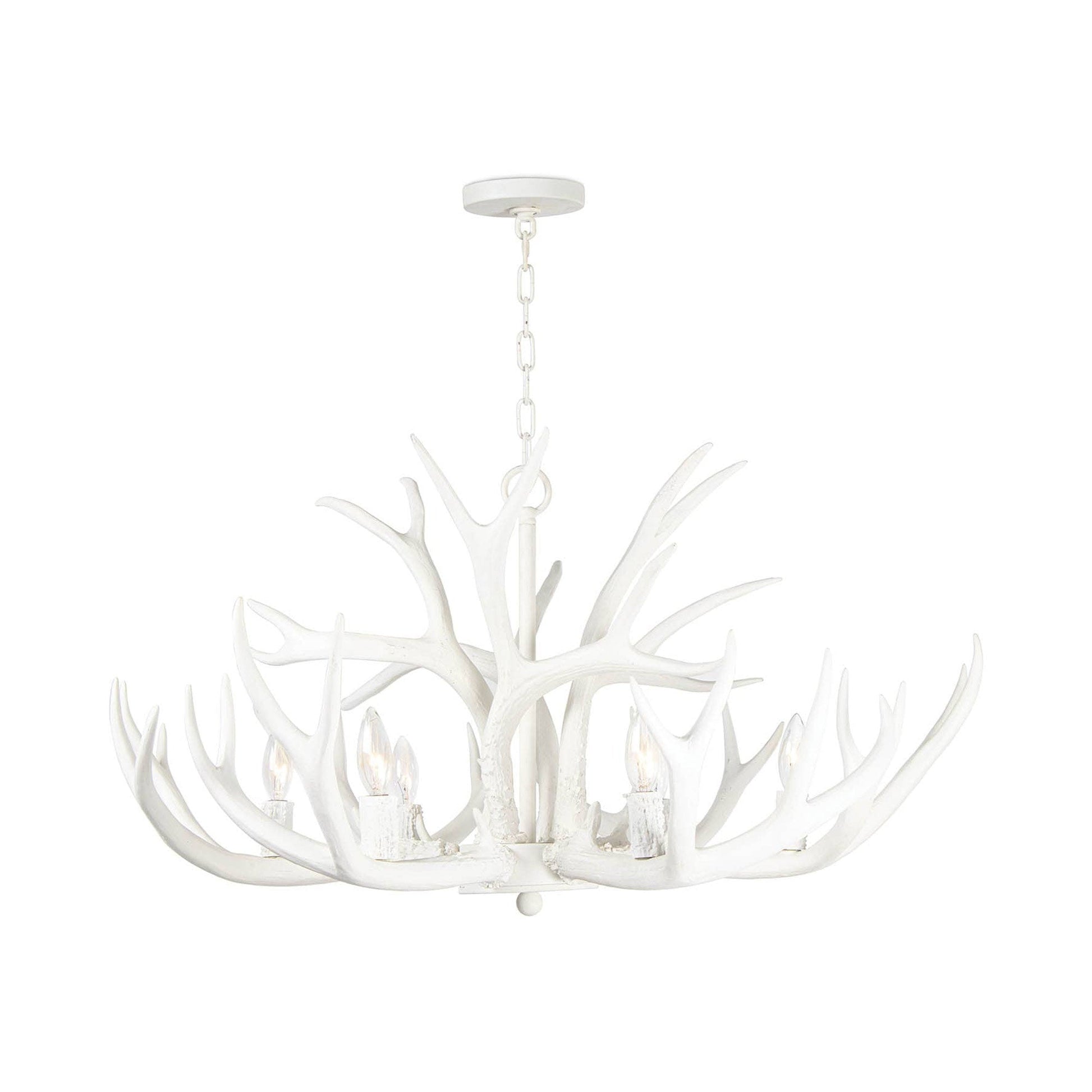 Antler Chandelier in White.
