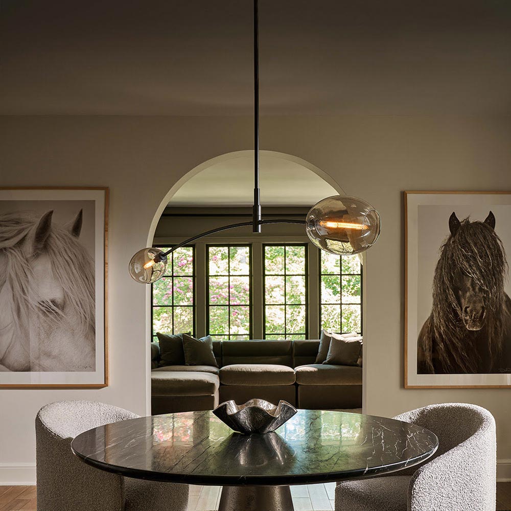 Artemis Double Pendant Light in dining room.