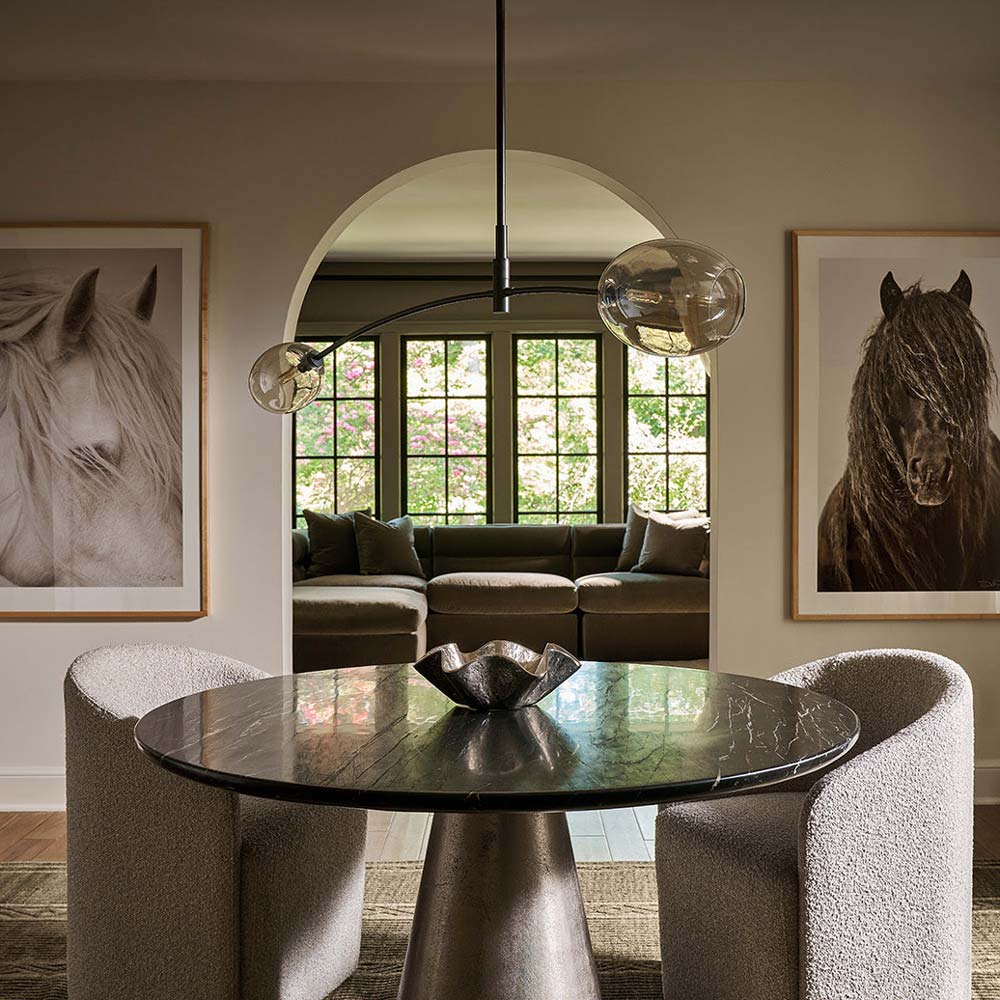 Artemis Double Pendant Light in dining room.