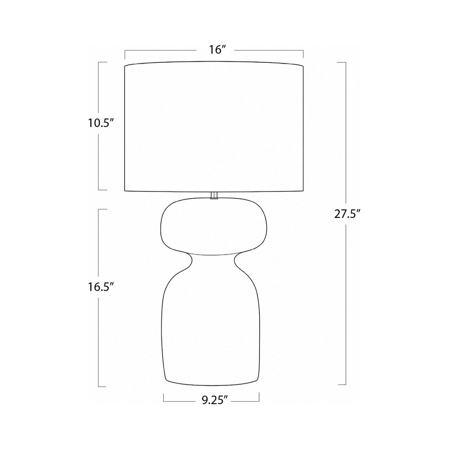 Bardot Table Lamp - line drawing.