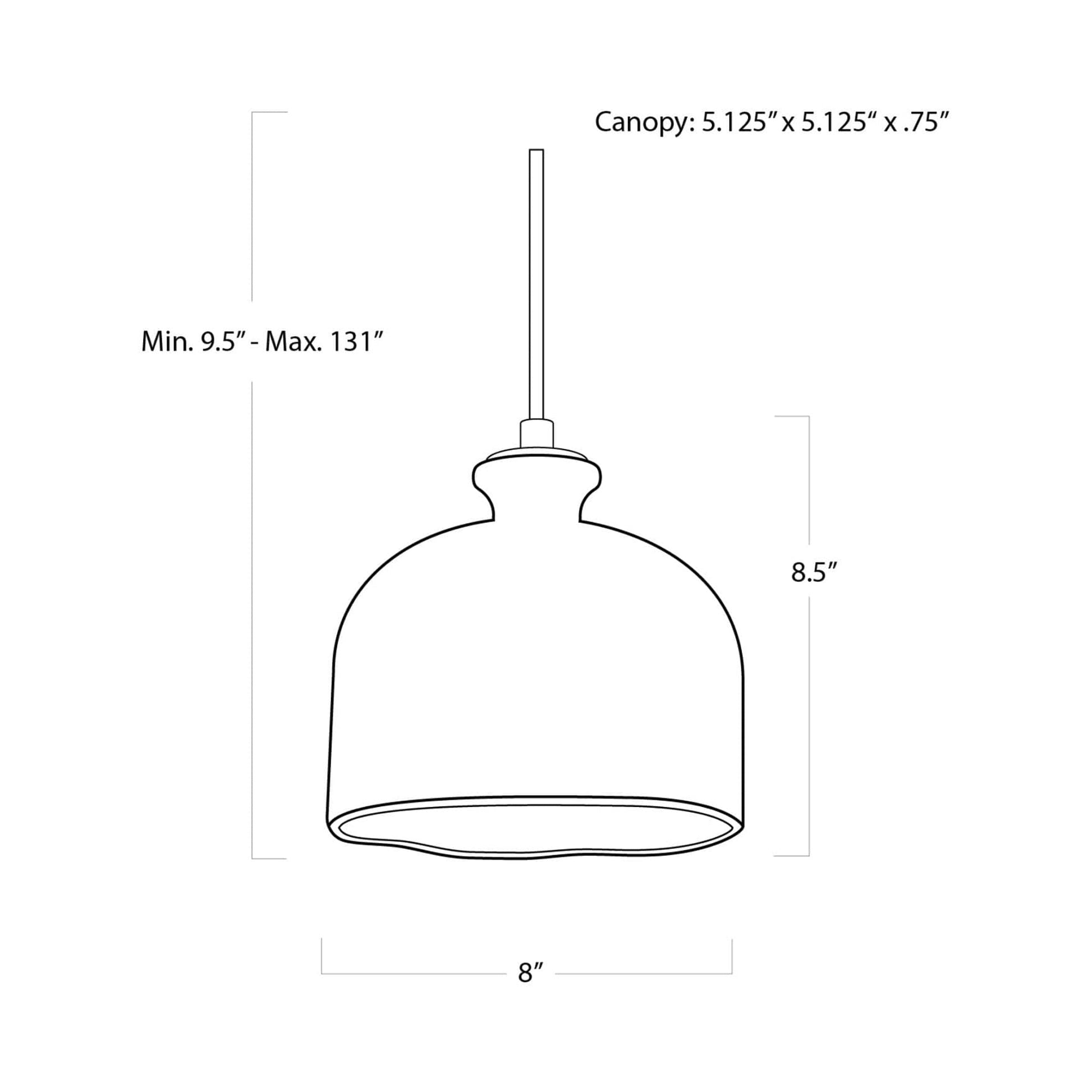 Bianca Pendant Light - line drawing.