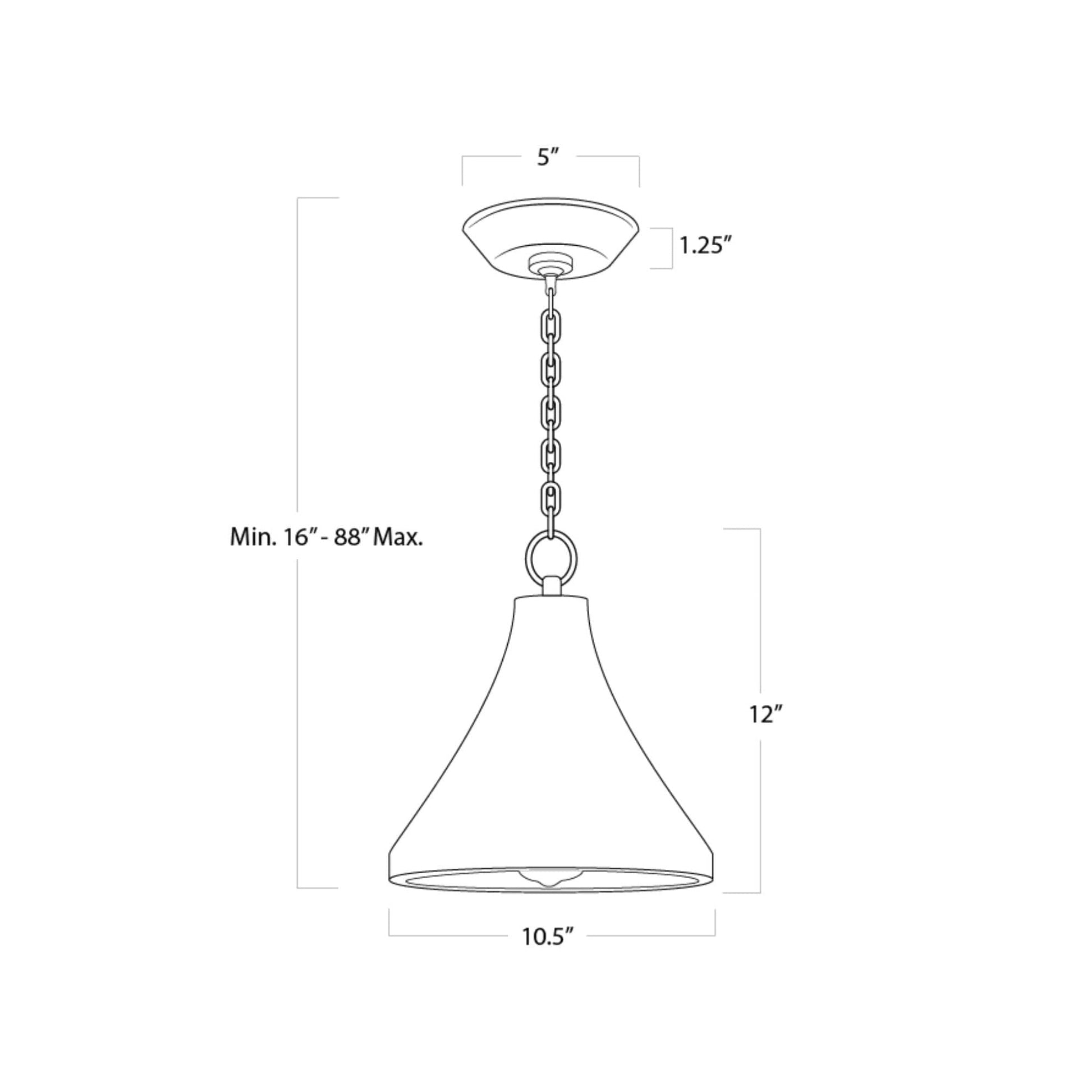 Billie Pendant Light - line drawing.
