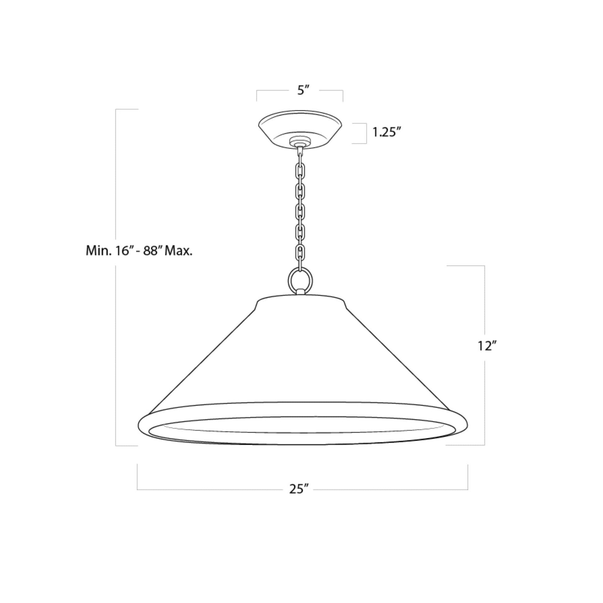Billie Pendant Light - line drawing.