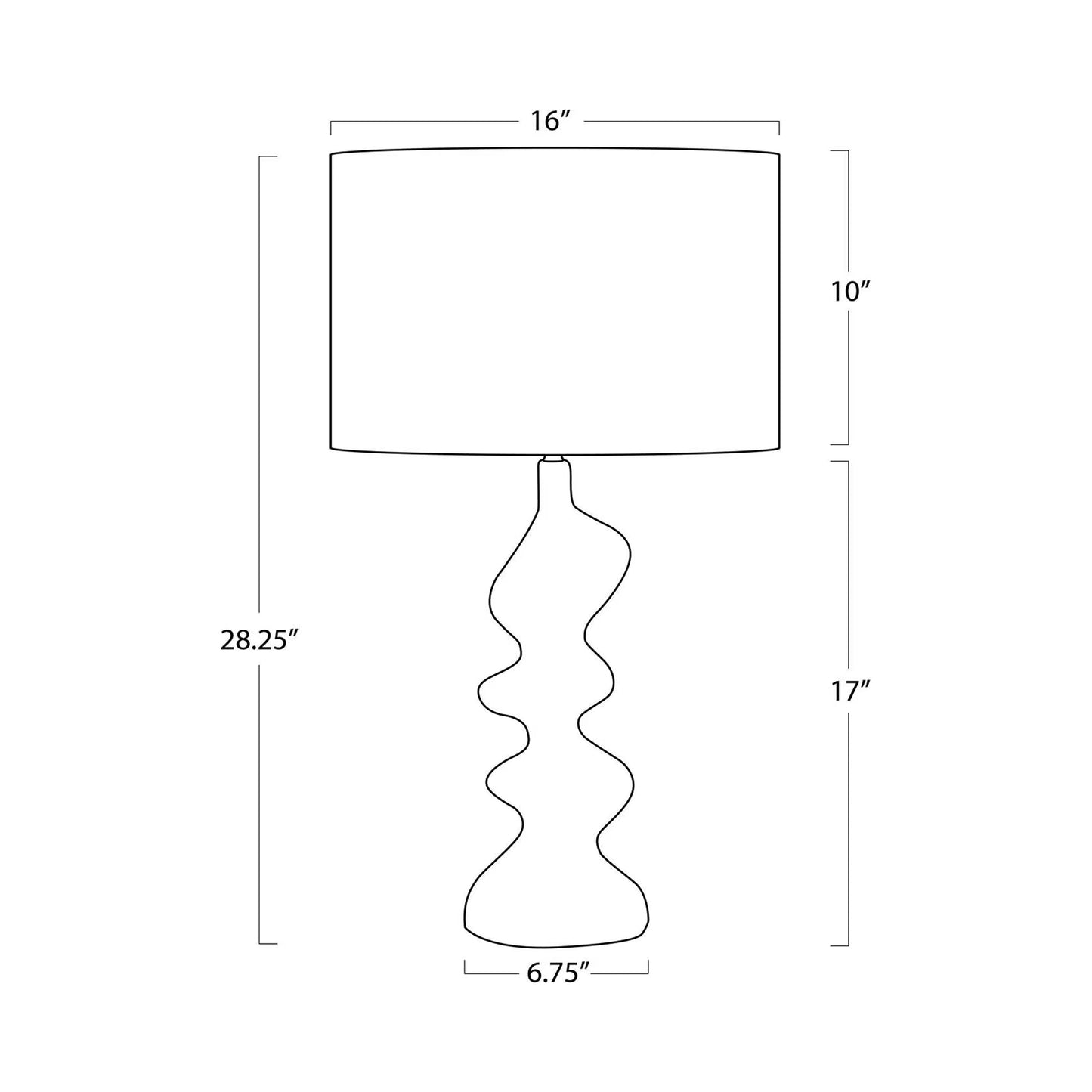 Blobby Table Lamp - line drawing.