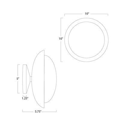 Bond Ceiling / Wall Light - line drawing.