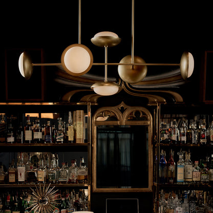Bond Linear Chandelier in living room.