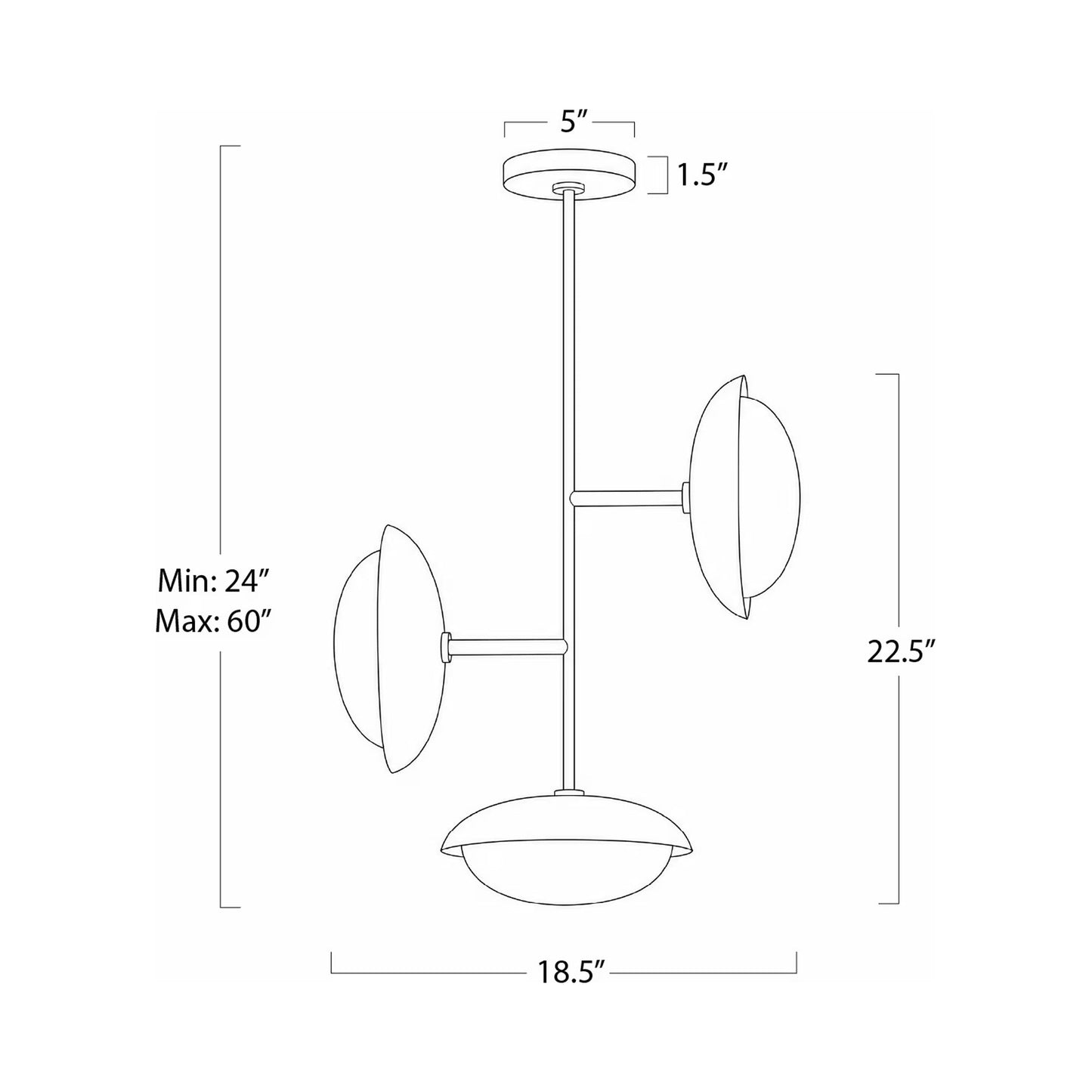 Bond Pendant Light - line drawing.