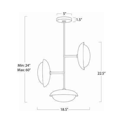 Bond Pendant Light - line drawing.