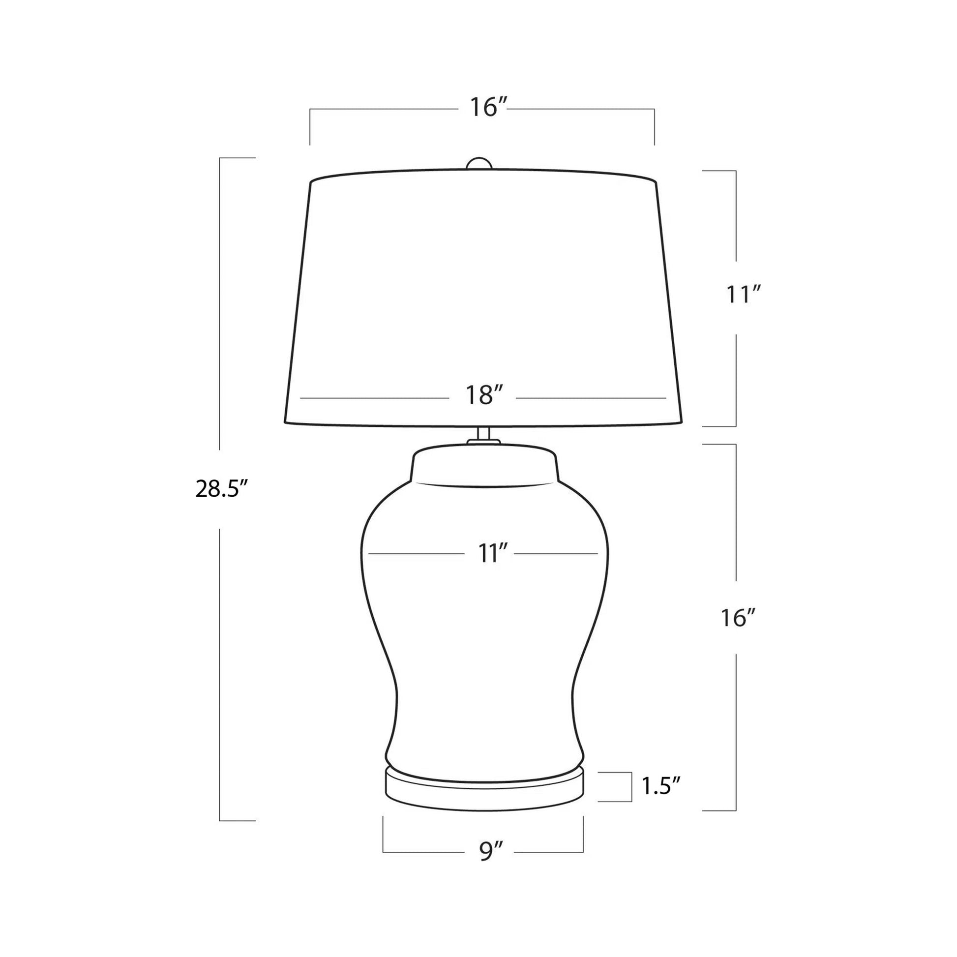 Briar Table Lamp - line drawing.