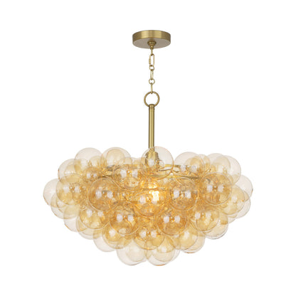 Bubbles Chandelier in Natural Brass (Amber).