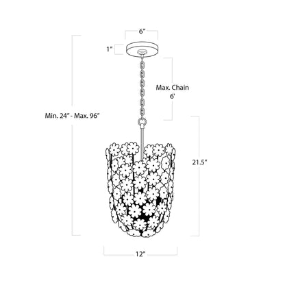 Charlotte Pendant Light - line drawing.