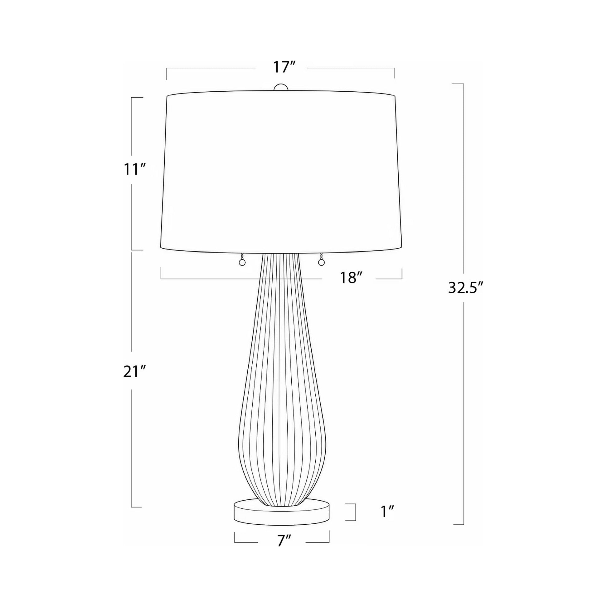Claire Table Lamp - line drawing.