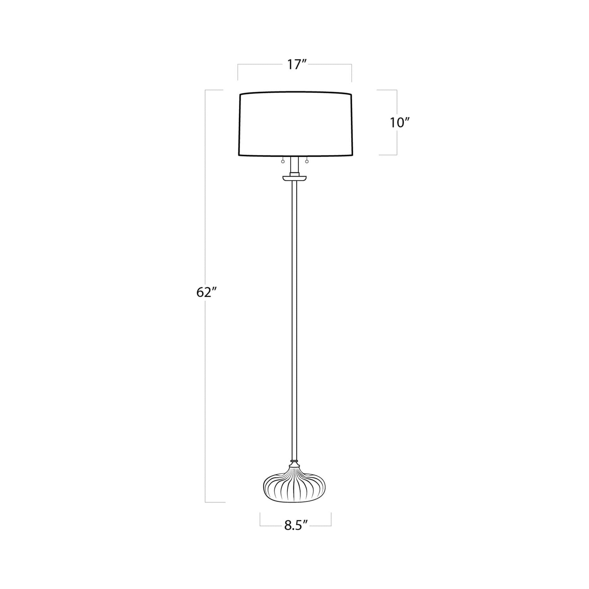 Clove Floor Lamp - line drawing.