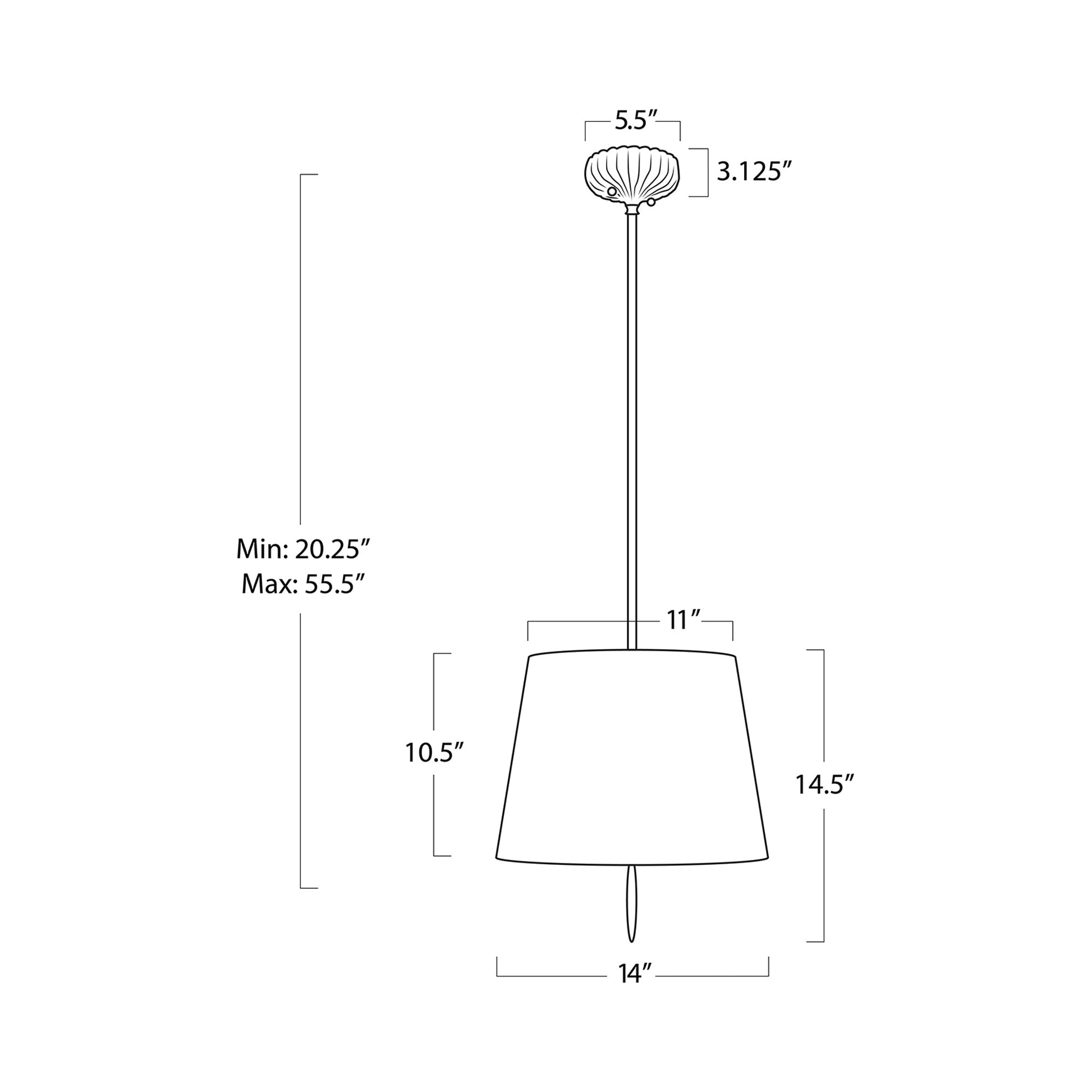 Clove Pendant Light - line drawing.