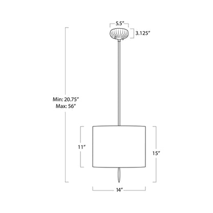 Clove Pendant Light - line drawing.