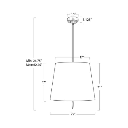 Clove Pendant Light - line drawing.