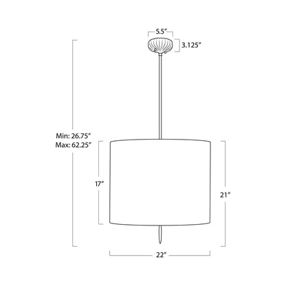 Clove Pendant Light - line drawing.