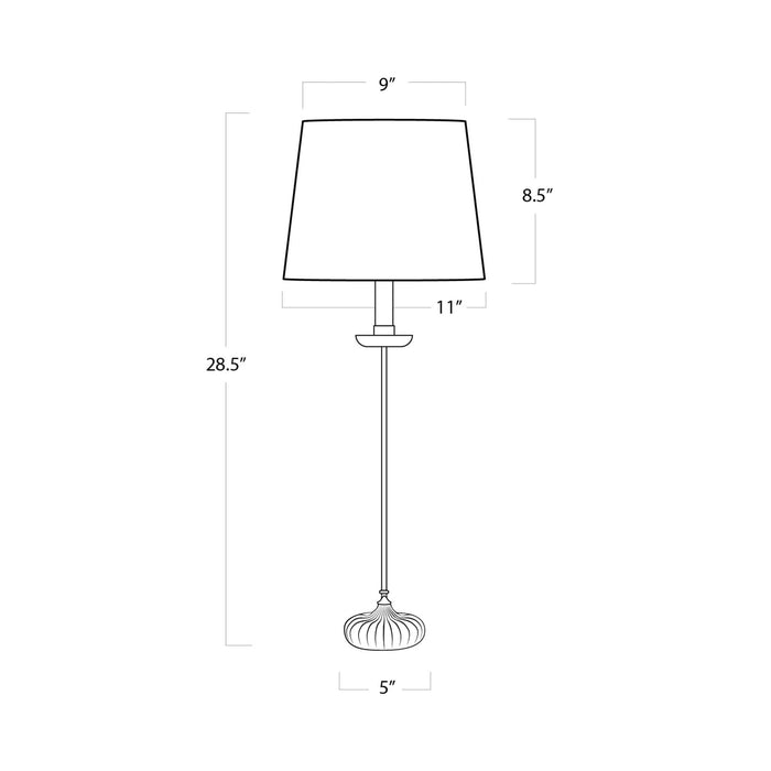 Clove Table Lamp - line drawing.