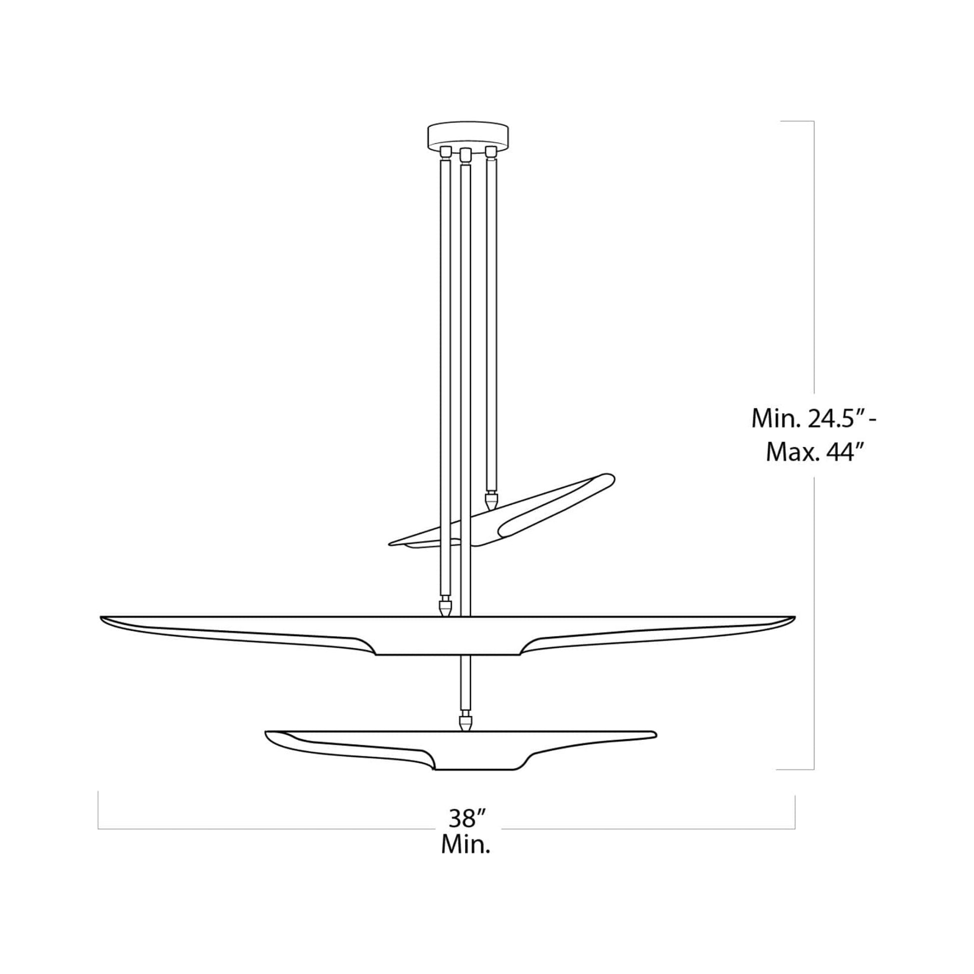 Concorde Chandelier - line drawing.