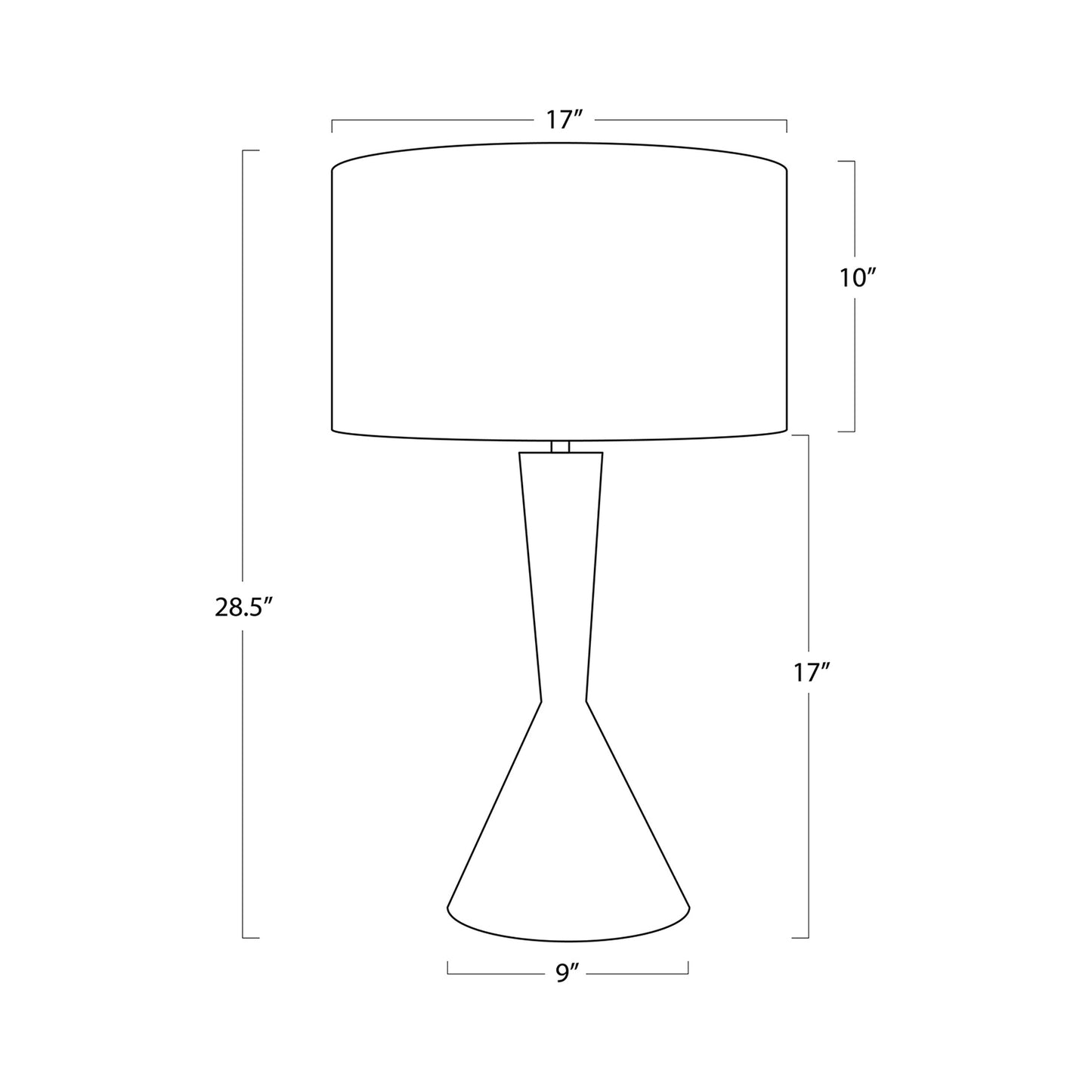 Denver Table Lamp - line drawing.