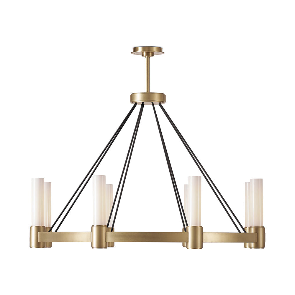 Dixon Chandelier in Natural Brass.