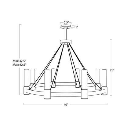 Dixon Chandelier - line drawing.