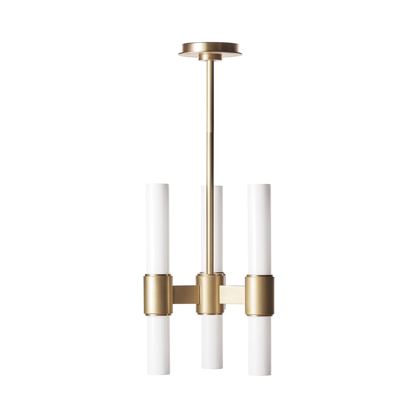 Dixon Pendant Light in Natural Brass.