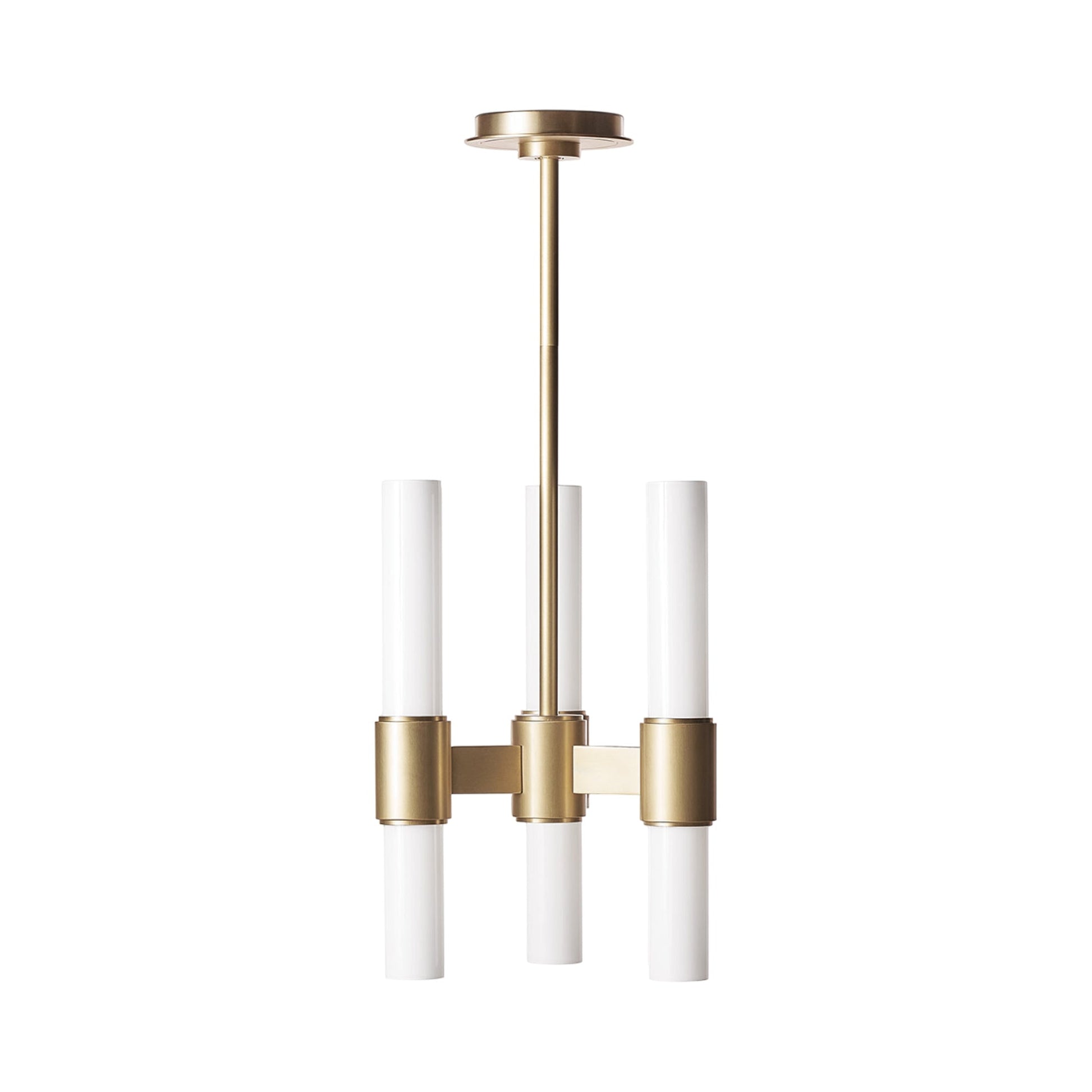 Dixon Pendant Light in Natural Brass.