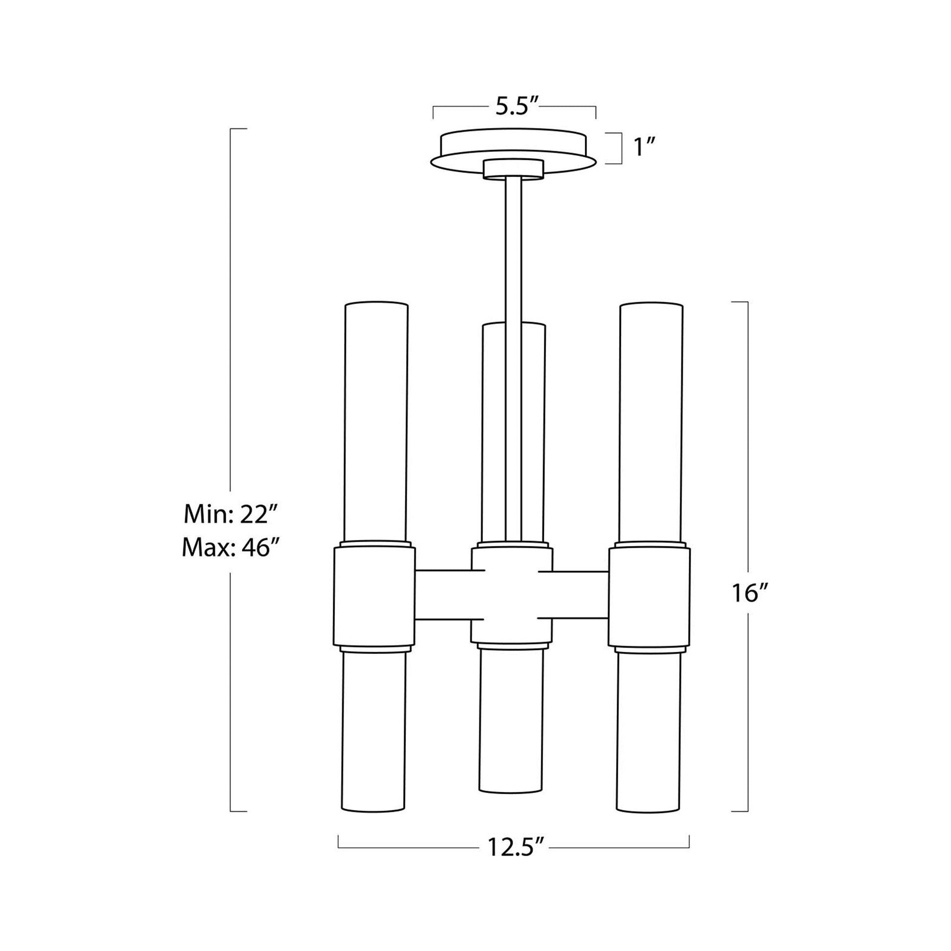 Dixon Pendant Light - line drawing.