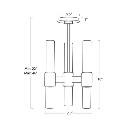 Dixon Pendant Light - line drawing.