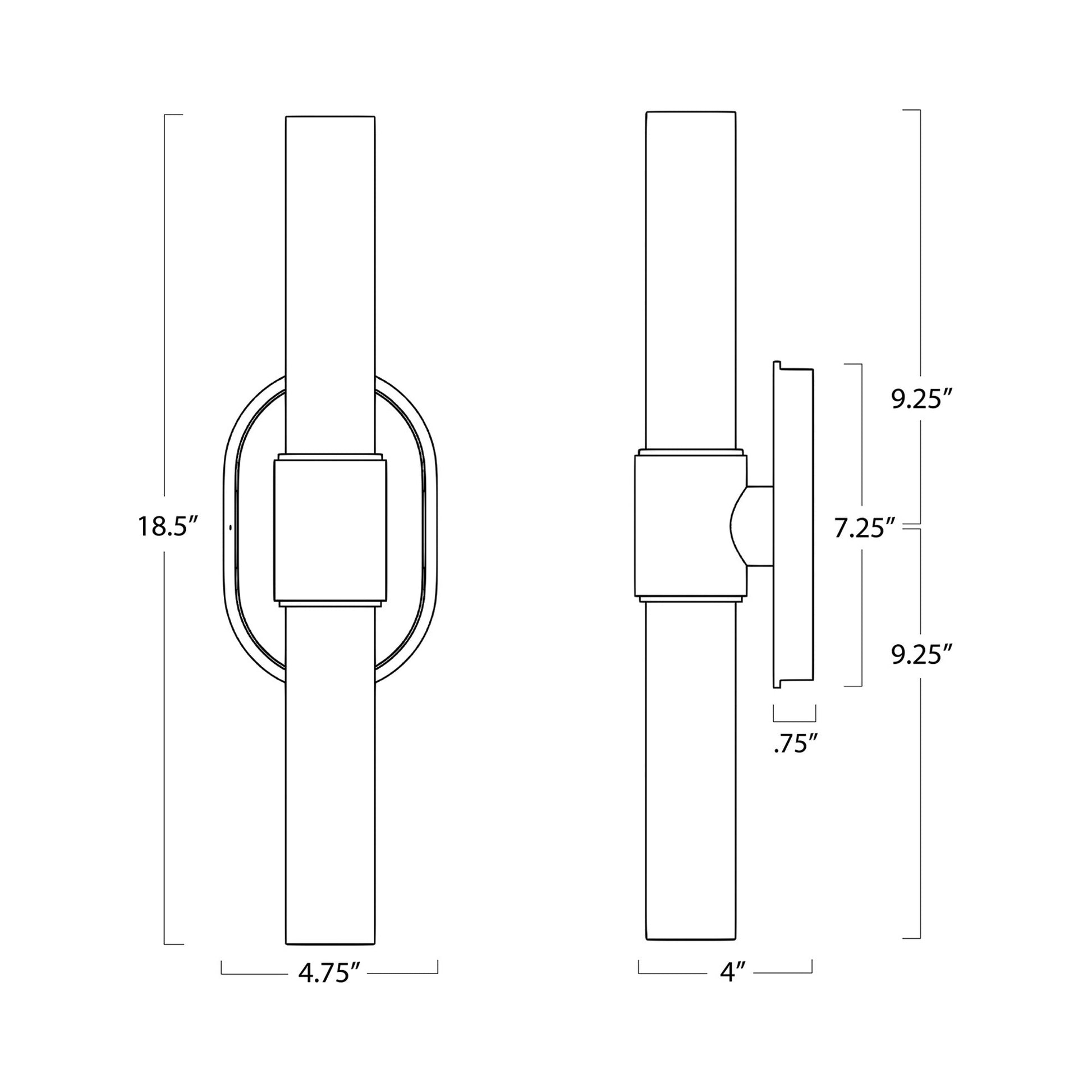 Dixon Wall Light - line drawing.
