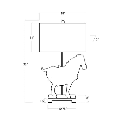 Dynasty Table Lamp - line drawing.