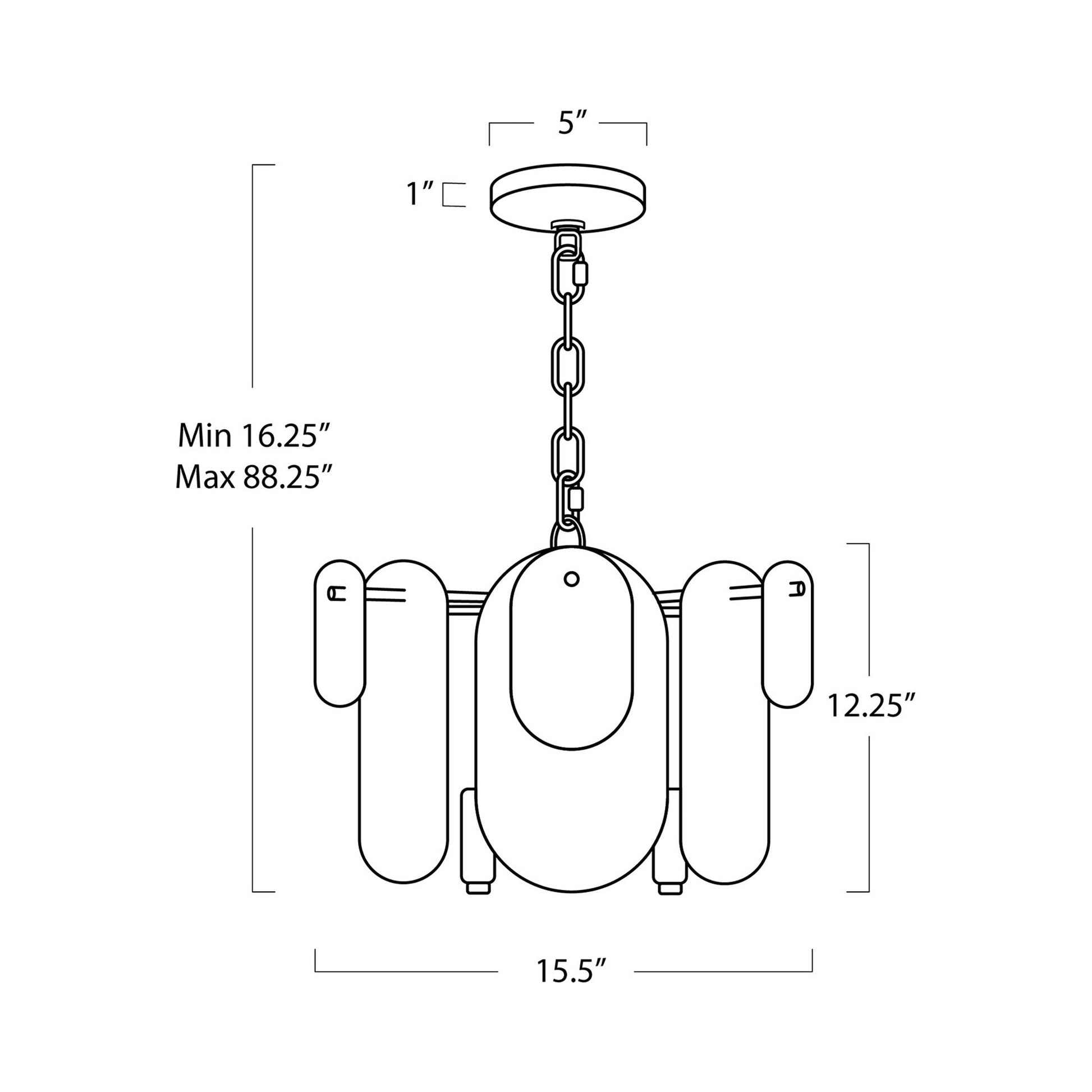 Echo Pendant Light - line drawing.