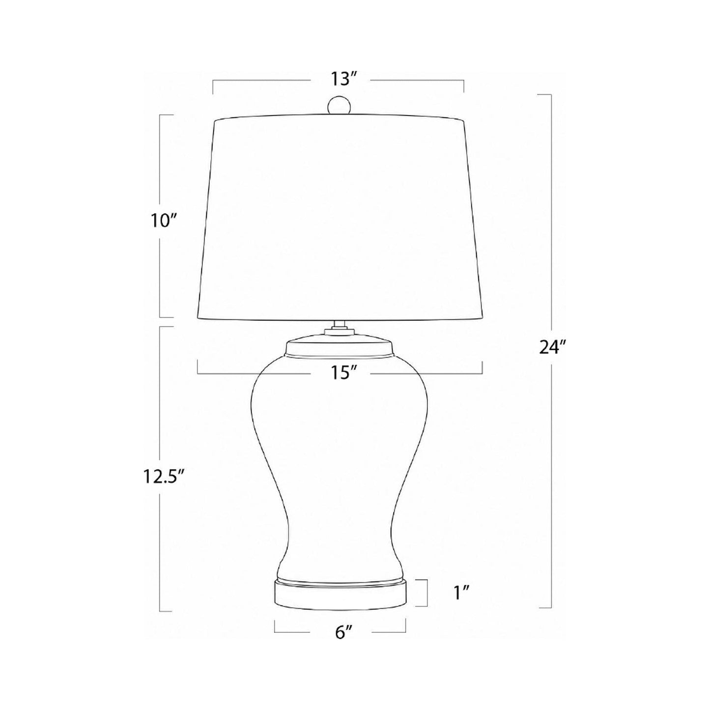 Faye Table Lamp - line drawing.