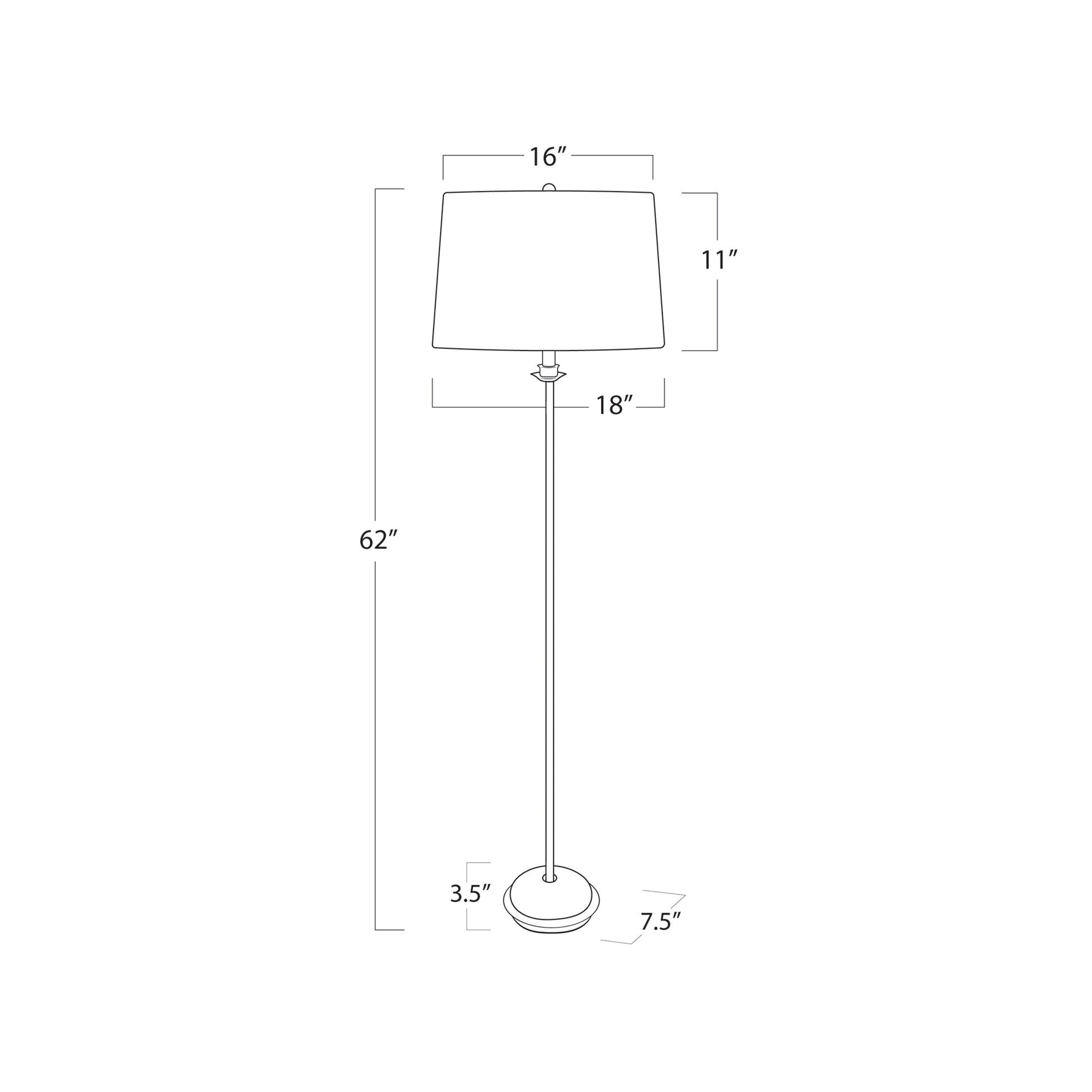 Fisher Floor Lamp - line drawing.