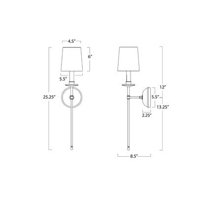 Fisher Wall Light - line drawing.