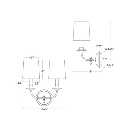 Fisher Wall Light - line drawing.
