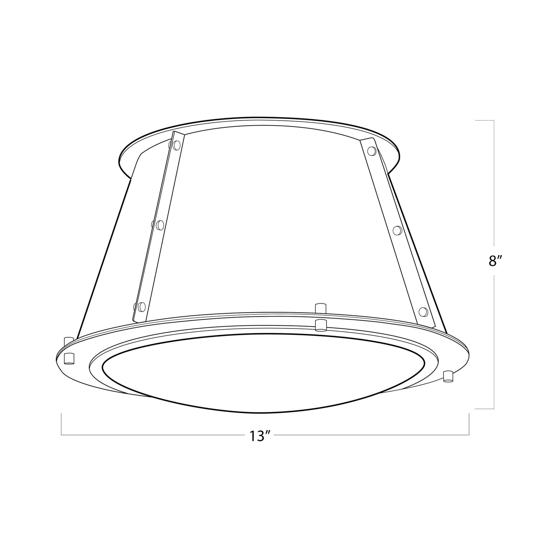 French Flush Mount Ceiling Light - line drawing.